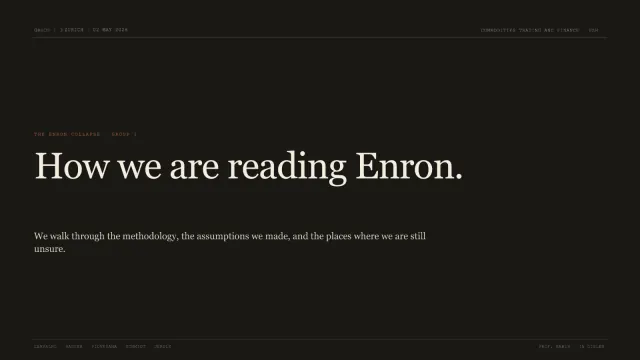 Slide 1 of 10, The Enron Collapse: pitch deck